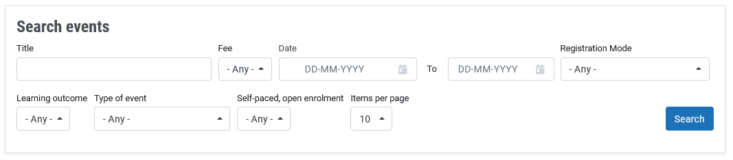 PM Dashboard filters